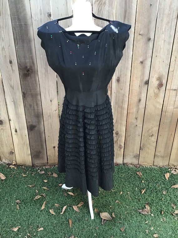 Vintage Toni Todd Black Taffeta Dress
