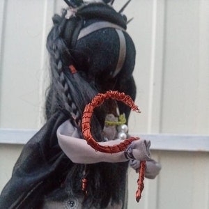 Motanka doll - "Mara Queen" Protective amulet, Hecate Altar, Witch Houseware, Dark Totem Beast, Goat Ethnic Doll, Gift for Her