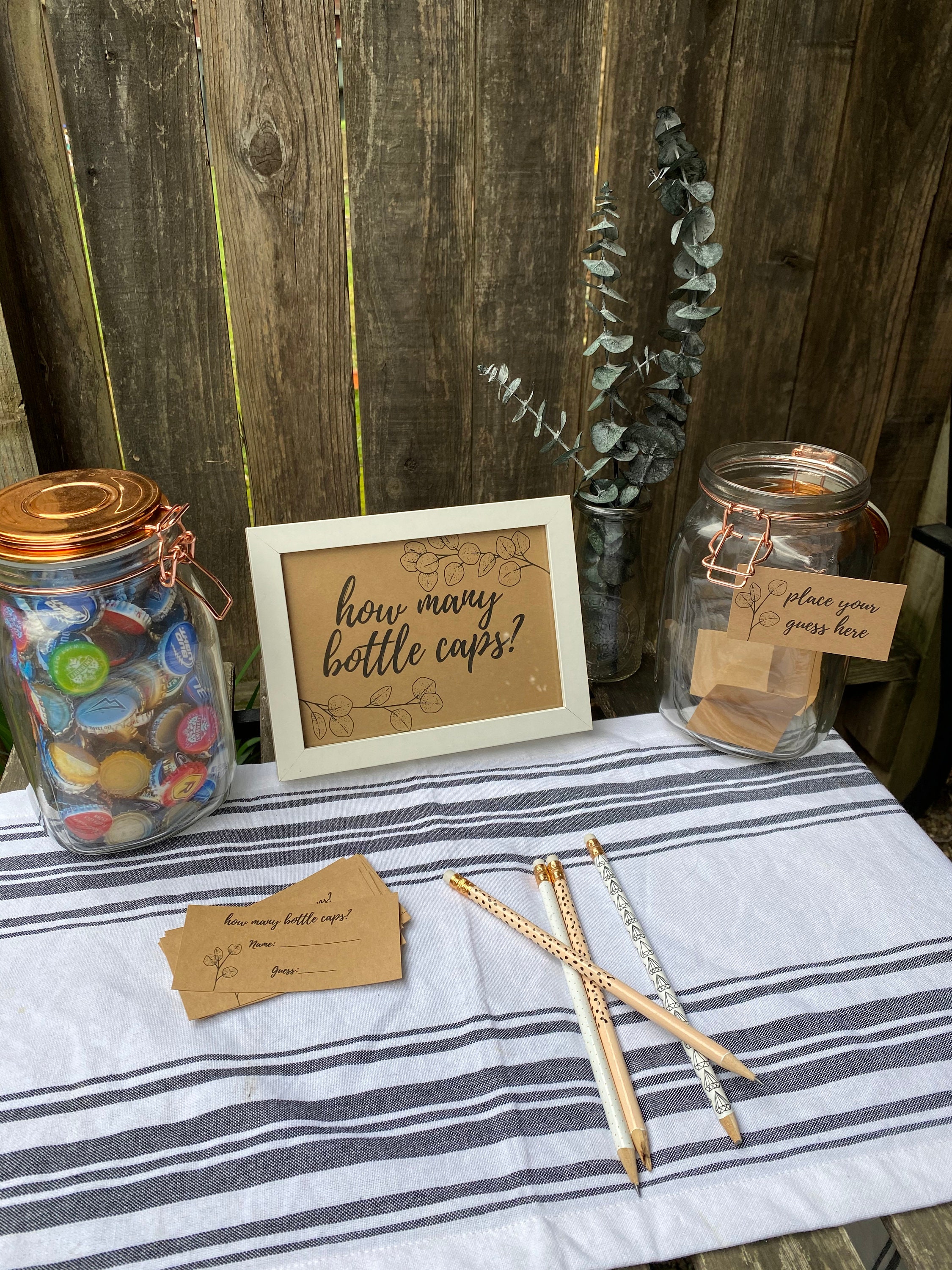 Printable How Many Bottle Caps Game Instant Download Etsy