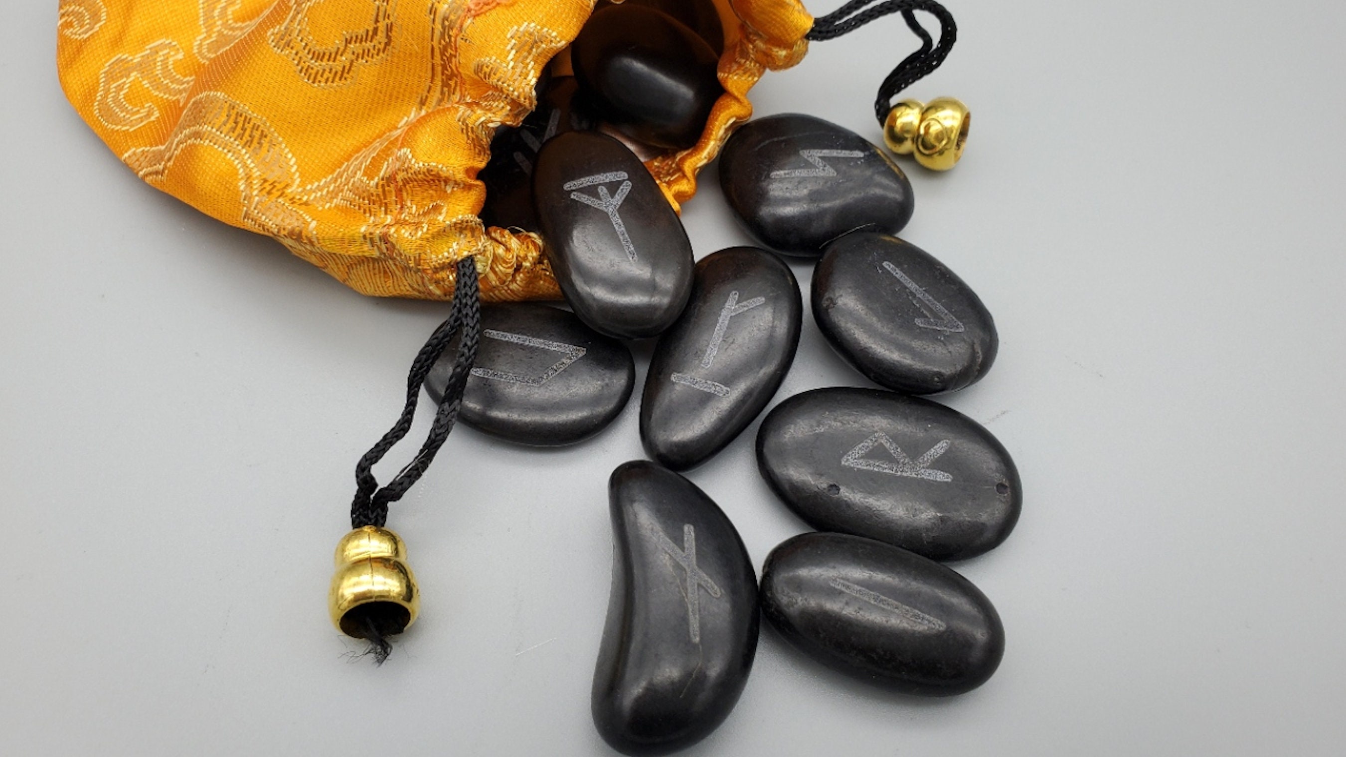 Younger Futhark Runes - Etched Black River Rock - Etsy
