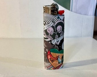 Hand Collaged Custom Bic Lighter