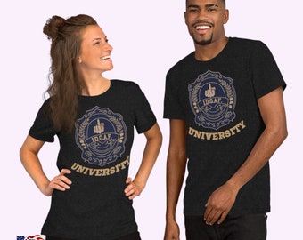 Hilarious Unisex TShirt  I.D.G.A.F. University Graphic Tee  Funny Blue or Black Shirt  Sizes S3XL  Sense of Humor Gift  Middle Finger