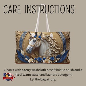Artistic weekender tote with mirrored horse design, a unique choice for stylish travelers and beach-goers.
Trendy oversized bag for beach or work, featuring horse artwork and rope handles, a chic travel idea. Arcticfoxmarket.com