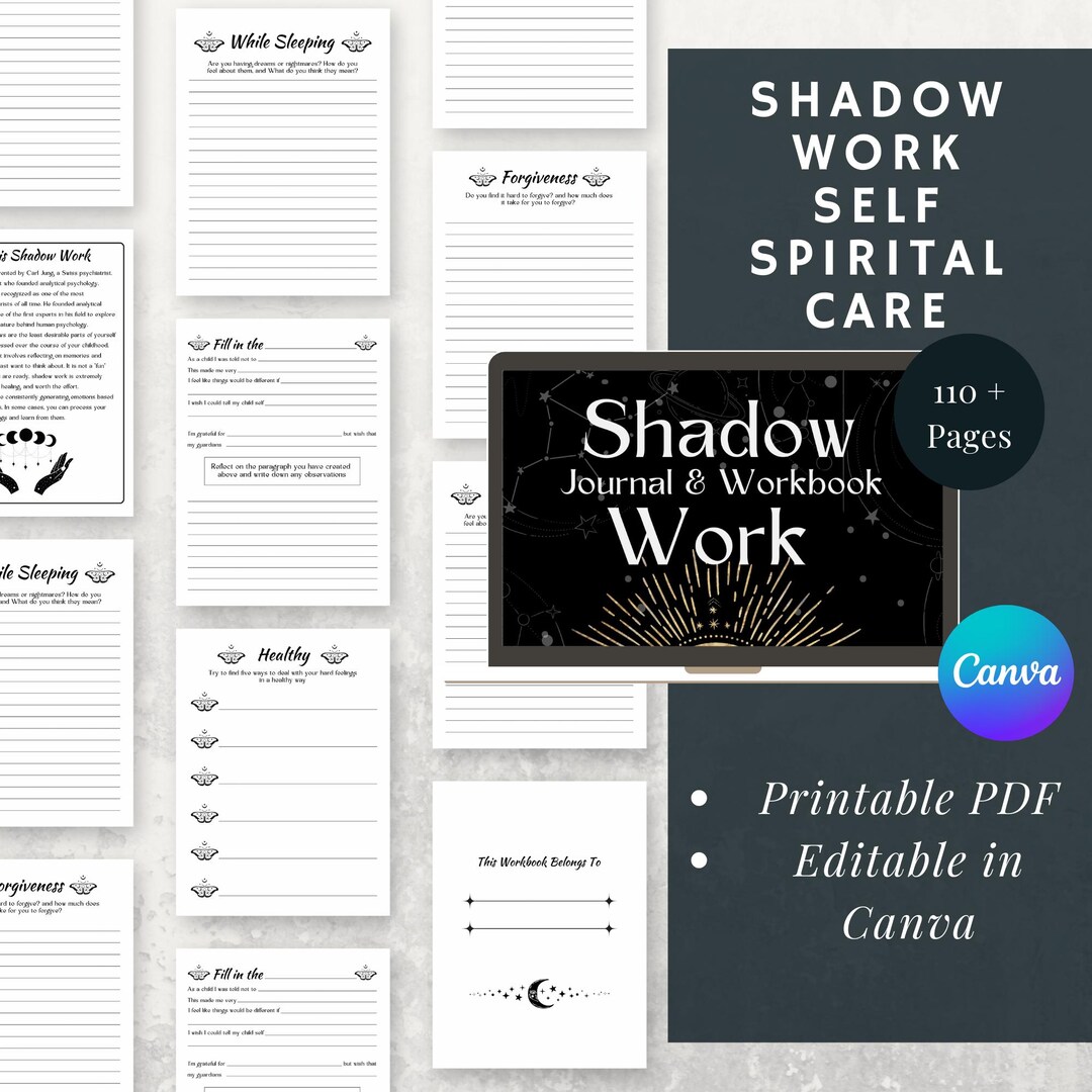 Shadow Work Journal Printable Editable Self Reflection Journal Heal ...