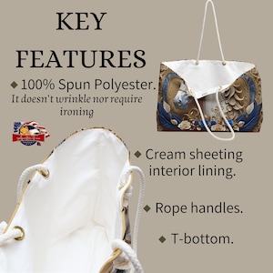 Spacious and durable oversized bag with horse design, ideal for beach, work, or gym, offering versatile use.
Unique horse artwork on durable travel tote, perfect gift idea for stylish and practical accessory lovers. Arcticfoxmarket.com