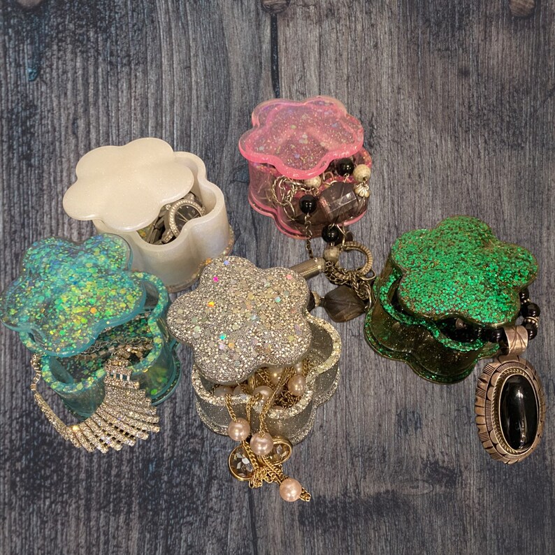 Small Fancy Containers Small Trinket Boxes Jewelry Boxes Heart Flower Crown Keepsake Boxes ...