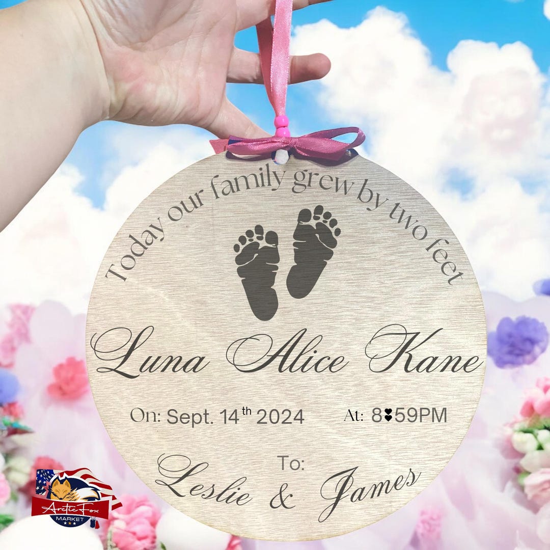 Personalized Baby Announcement Plaque Custom Engraved Wooden Keepsake — free download