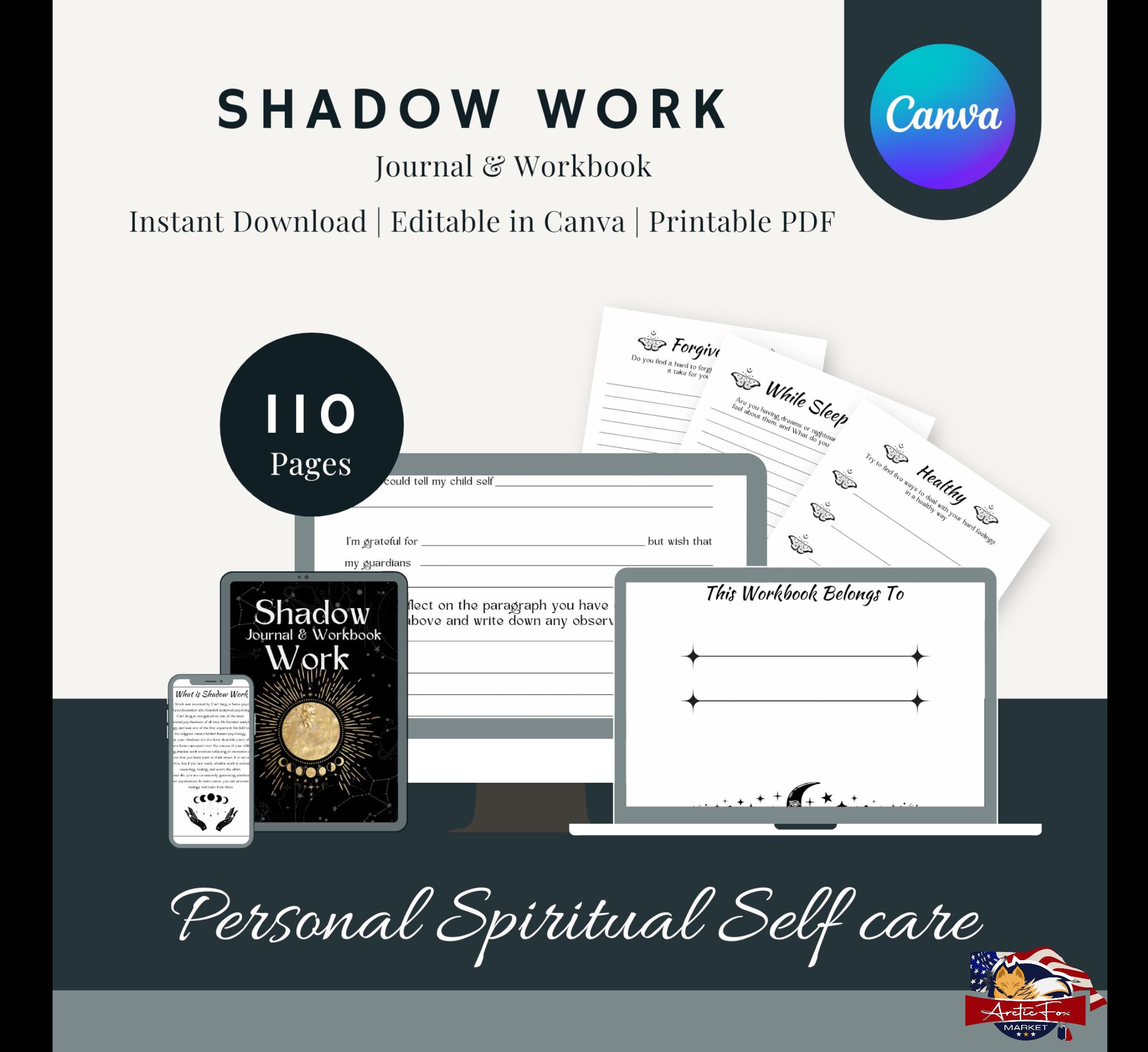 Shadow Work Journal Printable Editable Self Reflection Journal Heal ...