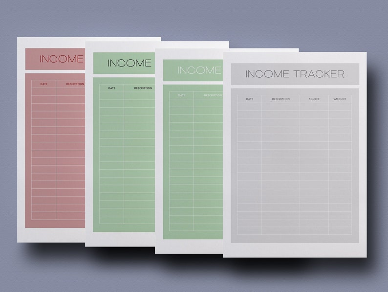 Income Tracker Printable Budget Planner Digital Download - Etsy