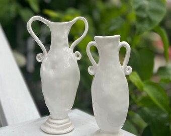 Vase Classical White Porcelain Elegant Whimsical