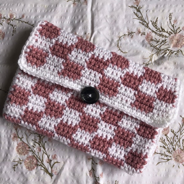 Checkered Crochet Book Sleeve | Protects Books | Option For Customised Colours