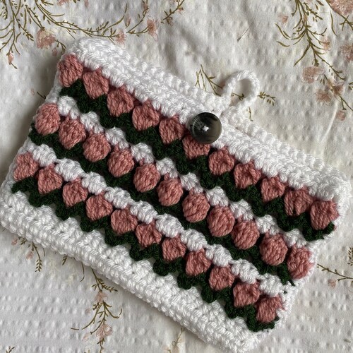 Crochet Book Sleeve Tulip Book Sleeve Handmade Book Sleeve Etsy