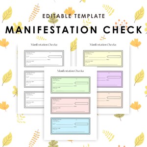 Manifestation Checks, Vision Board Checks, Vision Board Printables, Manifestation Checks, Law of Abundance, Money Manifestation
