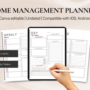 Home Management Planner, Neutral AHDH Home Planner, Household Planner, Household Management Binder, Household Budget Template