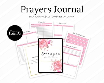 Prayer Journal Flowers, Study Journal Prayer Digital Planner, Prayer Planner, Devotional Journal, Bible Study Journal, Christian Planner