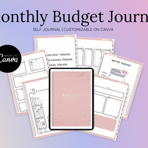 Monthly Bullet Journal, Undated Printable Bullet Journal Bundle, Bullet Journal Printables, Premade Bujo Template