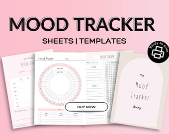 Mood Tracker Daily, Daily Mood Journal, Mood Tracker, Planejador de Saúde Mental, ADHD Daily Journal