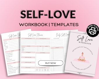 Self-love Workbook, Learn To Love Yourself Worksheets, Self Love Planner, Self Love Workbook, Self Care Journal, Wellness Planner, PLR
