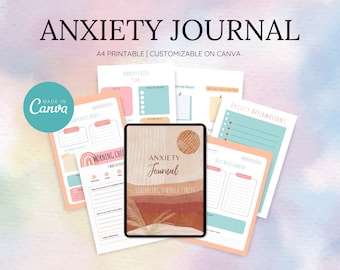 Angst Journal Template, Therapie Journal, Angst Journal, Mental Health Journal, Wellness Journal, Angst Dagboek, Zelfzorgplan
