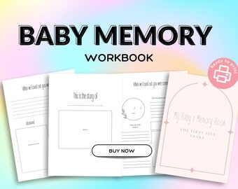 Baby Memory Book, Baby Keepsake Memory, Unisex Baby Memory Book
