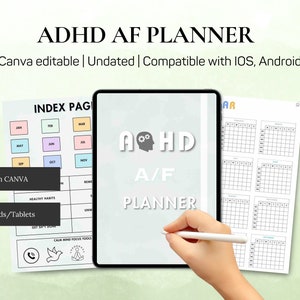 ADHD AF Planner, adhd Planner Adult, Productivity, ADHD planner bundle for adults, Adhd organization