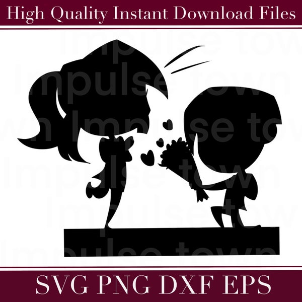 boy and girl silhouette svg