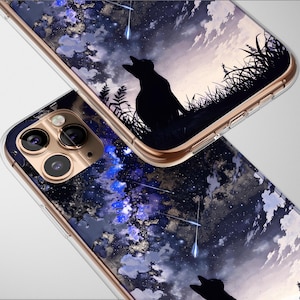 Clear Cosmic Black Cat Star Celestial Phone Case Galaxy Cover for iPhone 16 Pro Max 16e 15 Plus 13 12 Mini 11 SE Samsung S25 S24 Pixel 9 8
