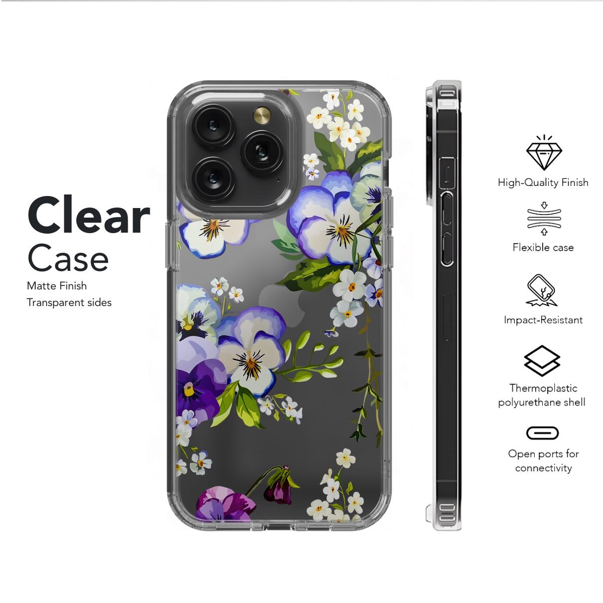 Spring Pansies iPhone 16 Pro, Pro Max Case スマホ ケース Spring Pansies I Phone 16 Pro Case | Kate Spade New York