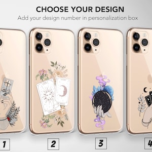 Clear Tarot Card Phone Case Karma Sun Moon Cover for iPhone 16 Pro Max 15 Plus 13 12 Mini 11 XR XS SE Samsung S24 S23 S22 S21 Note Pixel 9 8