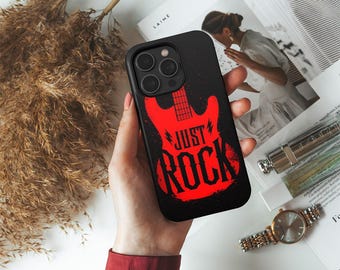 Just Rock Red Guitar Phone Case Cover for iPhone 17 Pro Max 16 15