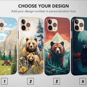Bear Phone Case Cute Animal Aesthetic Wild Life Cover for iPhone 16 Pro Max 15 Plus 13 12 Mini 11 SE Samsung S24 S23 S22 Google Pixel 9 8