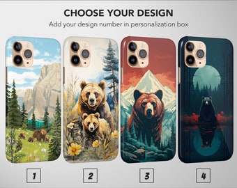 Bear Phone Case Cute Animal Aesthetic Wild Life Cover for iPhone 17 Pro Max 16 Plus 13 12 Mini 11 SE Samsung S26 S25 S22 Google Pixel 9 8