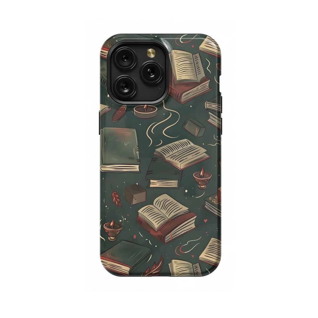 Book Aesthetic Phone Case - Literary Design Monogram Option - iPhone ...