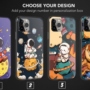 Aesthetic Astronaut Phone Case, Space Cartoon Phone Case, Cute Stars Planet Cover for iPhone 14 Pro Max 13 12 11 mini, Samsung S23 Pixel 9 8