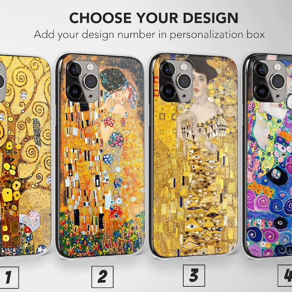 Gustav Klimt Phone Case Klimt Phone Case Art Cover For iPhone 15 Pro Max 14 Plus 13 12 Mini 11 XR XS X SE Samsung S24 S23 S22 S21 Pixel 8 7