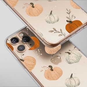 Clear Autumns Rustic Pumpkin Sketchbook Phone Case Cover for iPhone 16 Pro Max 16e 15 Plus 13 12 Mini Samsung S25 S24 Google Pixel 10 9 6691