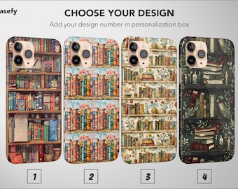 Cozy Library Bookshelf Art Design Phone Case Cover for iPhone 17 Pro Max 16 15 Plus 14 17e Mini SE Samsung S26 S25 S24 Google Pixel 10 9