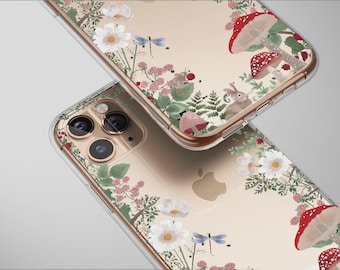 Clear Enchanted Woodland Friends  Flora Phone Case Cover for iPhone 17 Pro Max 16 15 Plus 14 13 Mini Samsung S25 S24 Google Pixel 10 9 7404