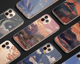 Anime Scenery Phone Case: Dreamy Japanese Art