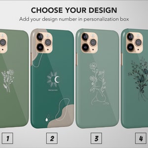 Sage Green Phone Case Floral Boho Minimalist Women Art Cover For iPhone 16 Pro Max 15 Plus 13 12 Mini 11 XR XS SE Samsung S24 S23 Pixel 9 8