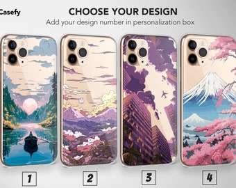 Clear Illustrated Scenes from a Dreamers Journey Phone Case Cover for iPhone 17 Pro Max 16 15 Plus 14 17e Mini Samsung S26 S25 Pixel 10 9