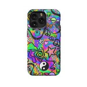Retro Groovy Hippie Floral Rainbow Trippy Phone Case For iPhone 16 Pro Max 15 14 Plus 13 12 Mini 11 XR XS X 8 SE Samsung S24 S23 Pixel 9 8