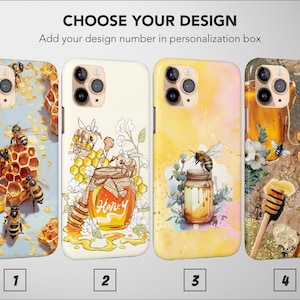 Bee Phone Case Cute Yellow Honey Shell Aesthetic Cover for iPhone 16 Pro Max 15 Plus 13 12 Mini 11 Samsung S24 S23 S22 Google Pixel 9 8
