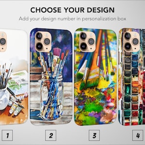 Watercolor Palette Phone Case Draw Brush Paint Color Aesthetic Cover iPhone 16 Pro Max 15 Plus 13 12 Mini 11 XR SE Samsung S24 S23 Pixel 8