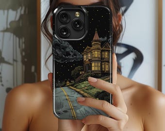 Aesthetic Whimsical Night Drawing Halloween Phone Case For iPhone 17 Pro Max 16 15 Plus 13 12 Mini 11 XR XS X 8 SE Samsung S26 S25 1805