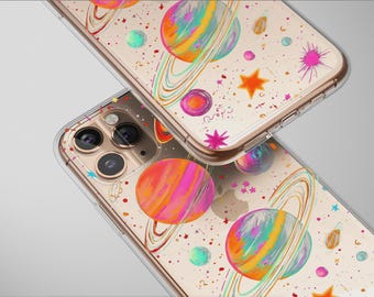 Clear Voyage Through a Crayon Galaxy Phone Case Cover for iPhone 16 Pro Max 16e 15 Plus 13 12 Mini Samsung S26 S25 Pixel 10 9