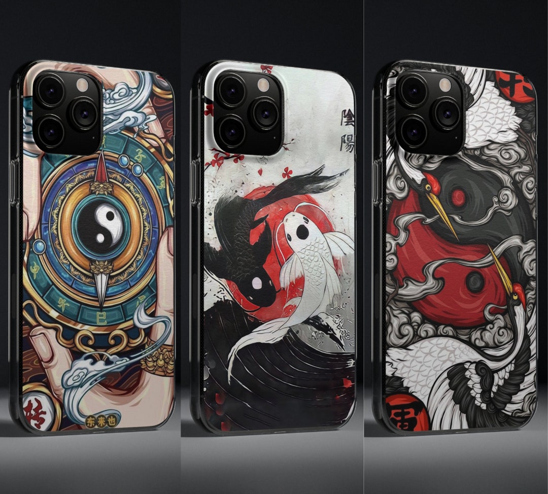 Japanese Harmony Yin Yang Phone Case Koi Fish for iPhone 15 Etsy