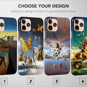 Salvador Dali Phone Case Famous Painting Surrealism Classic Art Cover iPhone 16 Pro Max 15 Plus 13 12 Mini 11 SE Samsung S24 S23 Pixel 9 8