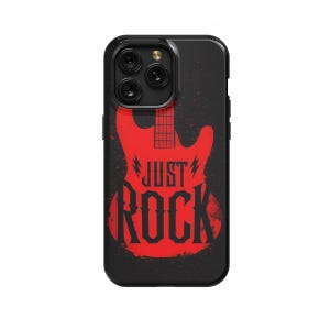 Just Rock Red Guitar Phone Case Cover For iPhone 16 Pro Max 15 14 Plus 13 12 Mini 11 XR XS X 8 SE Samsung S24 S23 Pixel 9 8