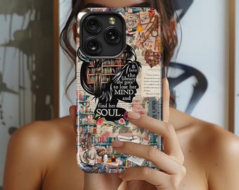 Library Girl Soul Phone Case For iPhone 16 Pro Max 15 14 Plus 13 12 Mini 11 Xr Xs 8 SE Samsung S25 S24 Pixel 9 Pro XL 8 3983